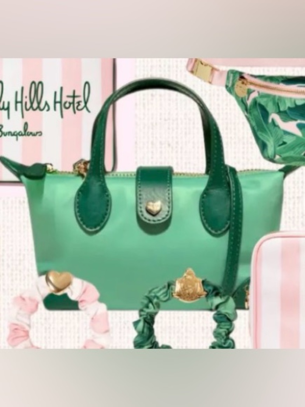 Stoney clover lane Beverly Hills hotel pouchette 01 - green